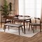 Baxton Studio Aeron Light Gray Upholstered Walnut Finished Wood 6-Piece Dining Set 159-9548-9549-9550 - alternate 6